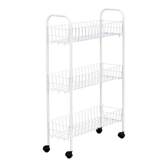 Household Essentials 30" Slim 3-Shelf Storage & Utility Cart